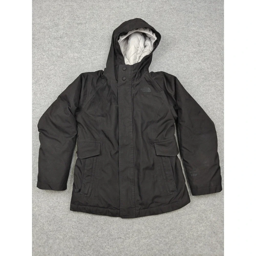 The North Face Coat Girls Large 14/16 Black DryVent 550 Parka Hooded Waterproof